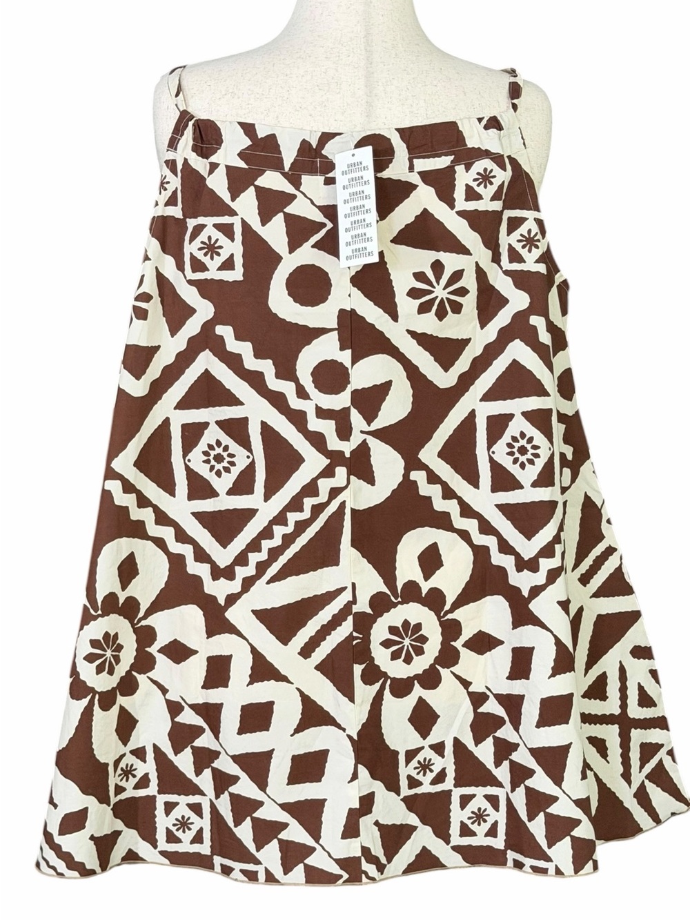Urban Outfitters BDG Brown and Cream Floral Geo Print Sundress - Picture 2 of 5